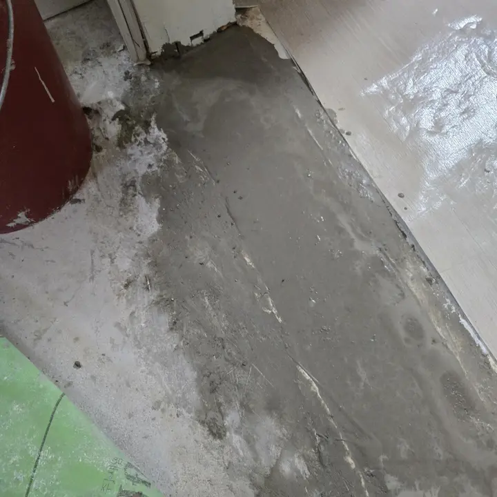 건물 철거 후 복구 현장사진 모르타르로 복구한 구간